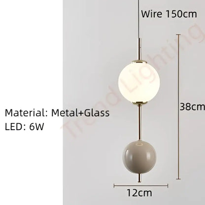 Modern white and gray glass pendant light with off-white and matte beige orbs by decorbites colorful ball led for dining room decor