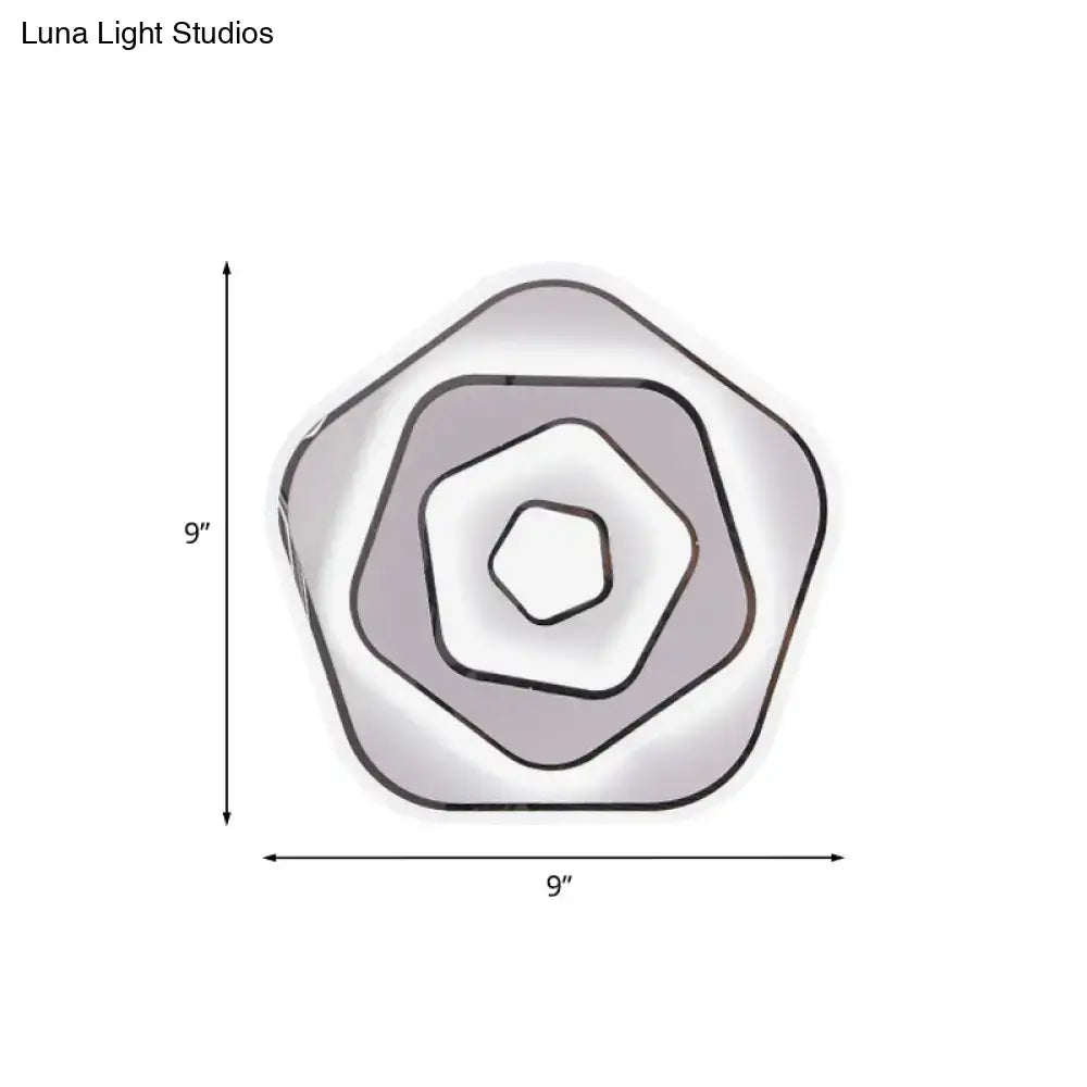 A sleek modern white and gray sophisticated wall light with polished silver hexagonal layers for study room 110v-120v 220v-240v