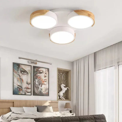 DecorBites™ DecorBites™ Modern White/Green Round Flush Ceiling Light with Stylish Metal Finish - 3/7 Heads Ceiling Lamp for Living Room