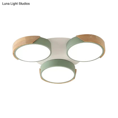 DecorBites™ DecorBites™ Modern White/Green Round Flush Ceiling Light with Stylish Metal Finish - 3/7 Heads Ceiling Lamp for Living Room