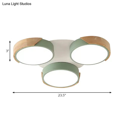 DecorBites™ DecorBites™ Modern White/Green Round Flush Ceiling Light with Stylish Metal Finish - 3/7 Heads Ceiling Lamp for Living Room