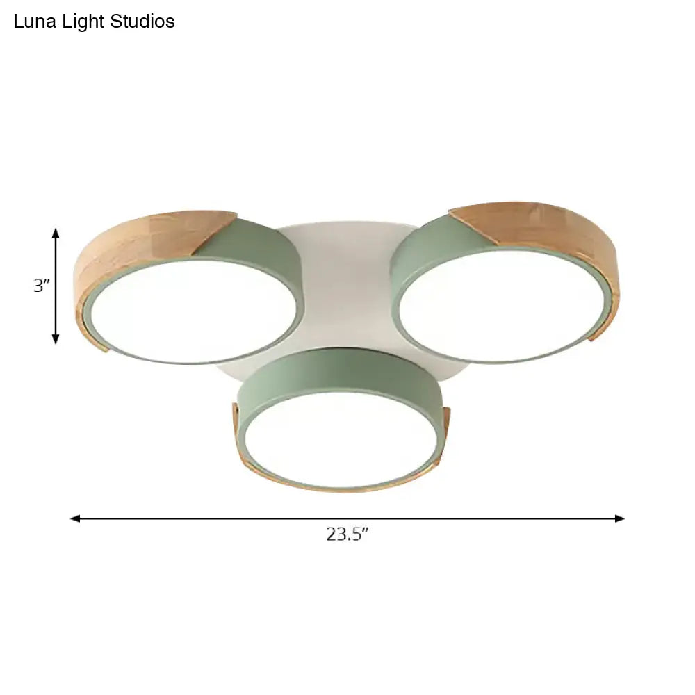 DecorBites™ DecorBites™ Modern White/Green Round Flush Ceiling Light with Stylish Metal Finish - 3/7 Heads Ceiling Lamp for Living Room