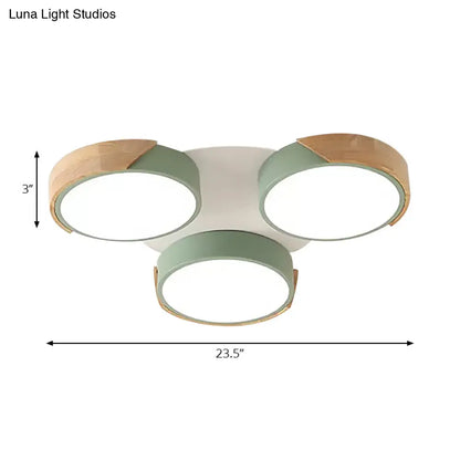 DecorBites™ DecorBites™ Modern White/Green Round Flush Ceiling Light with Stylish Metal Finish - 3/7 Heads Ceiling Lamp for Living Room