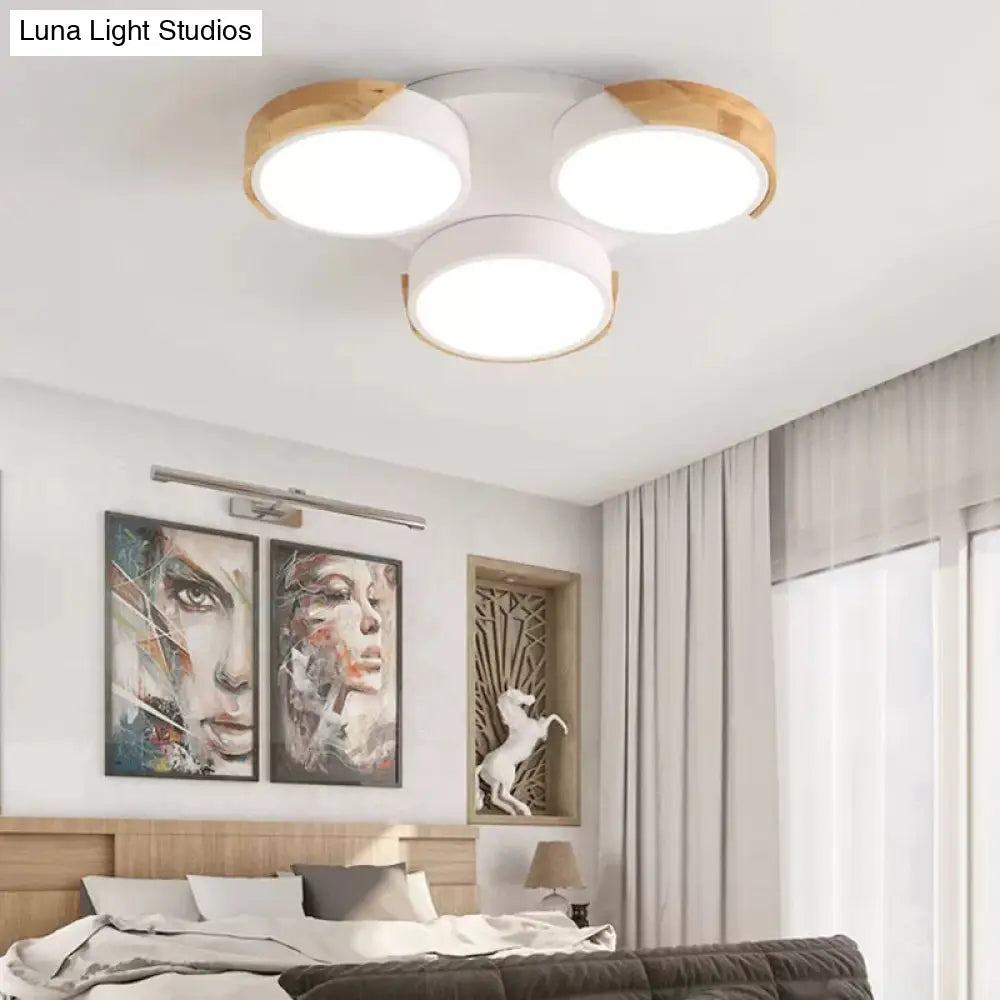 DecorBites™ DecorBites™ Modern White/Green Round Flush Ceiling Light with Stylish Metal Finish - 3/7 Heads Ceiling Lamp for Living Room