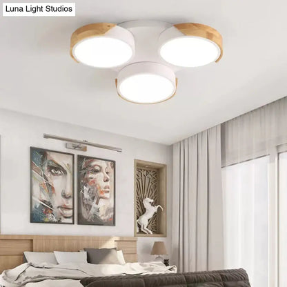 DecorBites™ DecorBites™ Modern White/Green Round Flush Ceiling Light with Stylish Metal Finish - 3/7 Heads Ceiling Lamp for Living Room