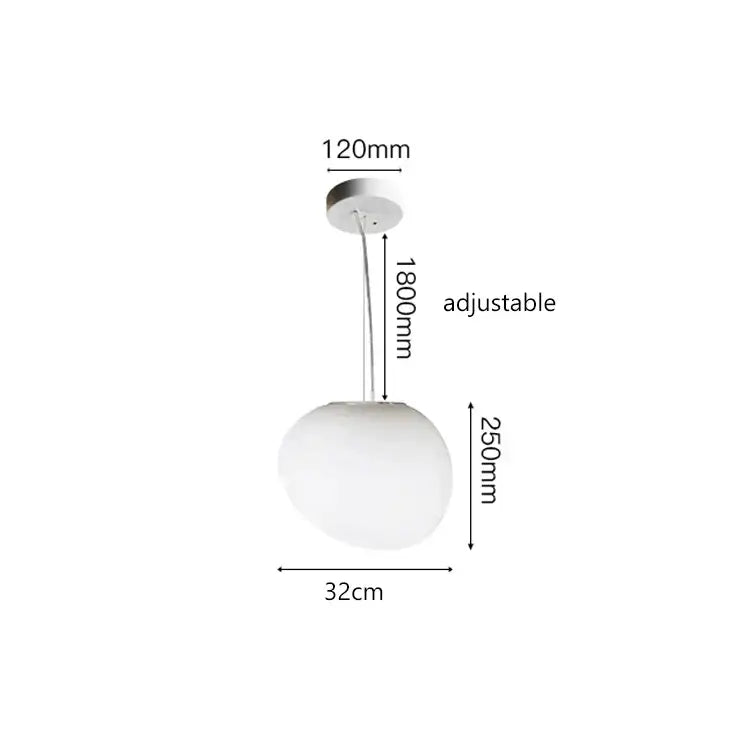 Modern white gregg glass suspension pendant light with frosted spherical glass and chrome mount for villa staircase decor