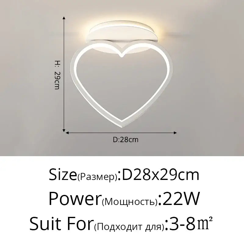 Modern white heart ceiling light with sleek smooth edges led lighting fixture for bedroom decorbites heart ceiling
