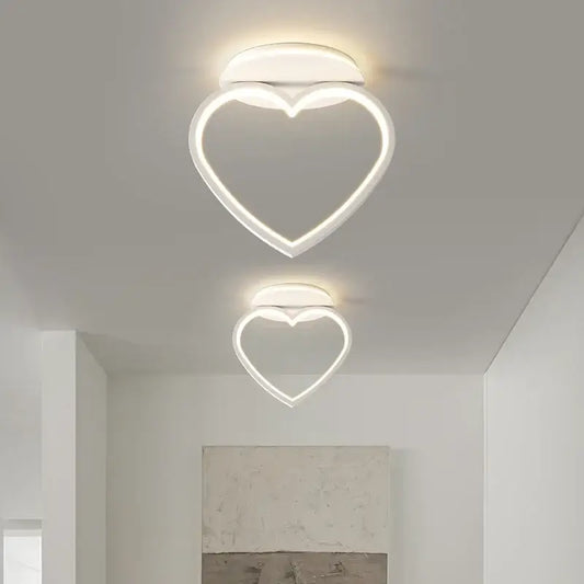 Modern white heart ceiling light with two led fixtures emitting a soft glow ideal for bedroom decorbites ceiling light