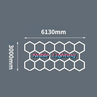 Modern white hexagon ceiling light panel 6130mm wide 3000mm tall with honeycomb decorbites hexagon ceiling design