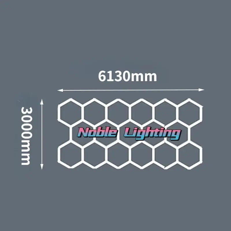 Modern white hexagon ceiling light panel 6130mm wide 3000mm tall with honeycomb decorbites hexagon ceiling design