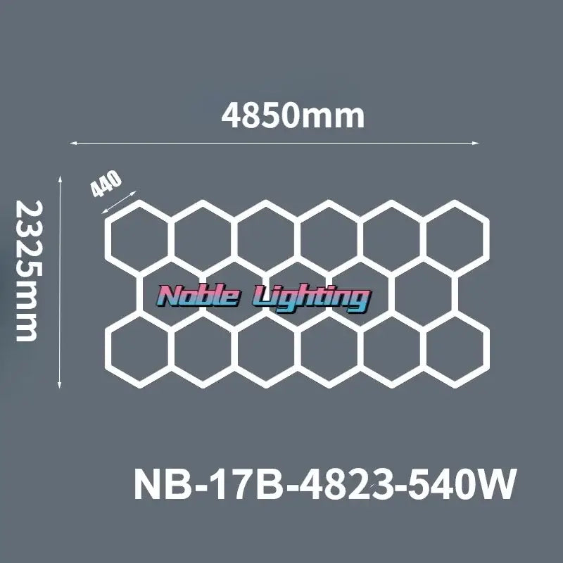 Modern white hexagon ceiling light featuring a white hexagonal grid panel for noble lighting model nb-17b-4823-540w decorbites hexagon ceiling light