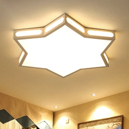 DecorBites™ DecorBites™ Modern White Hexagonal Star Flush Mount Ceiling Light for Living Room - Acrylic