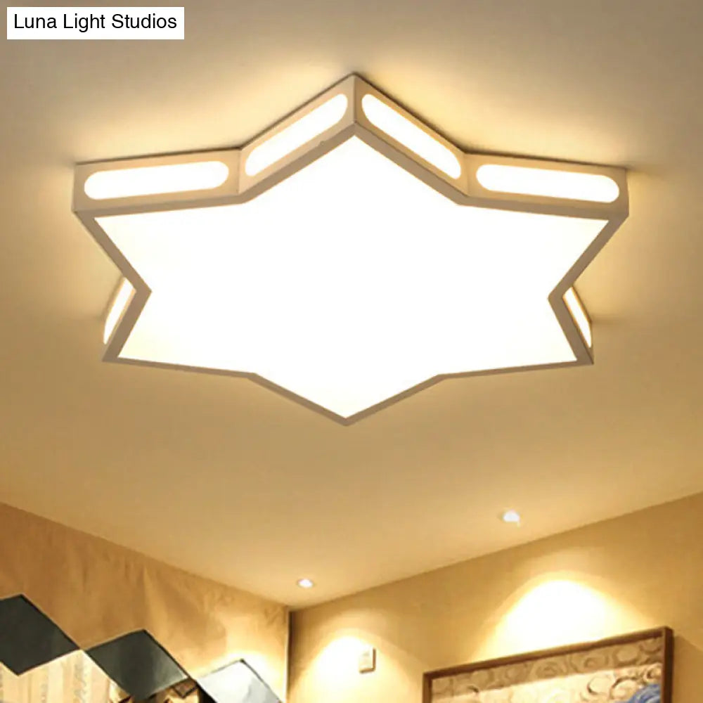 DecorBites™ DecorBites™ Modern White Hexagonal Star Flush Mount Ceiling Light for Living Room - Acrylic
