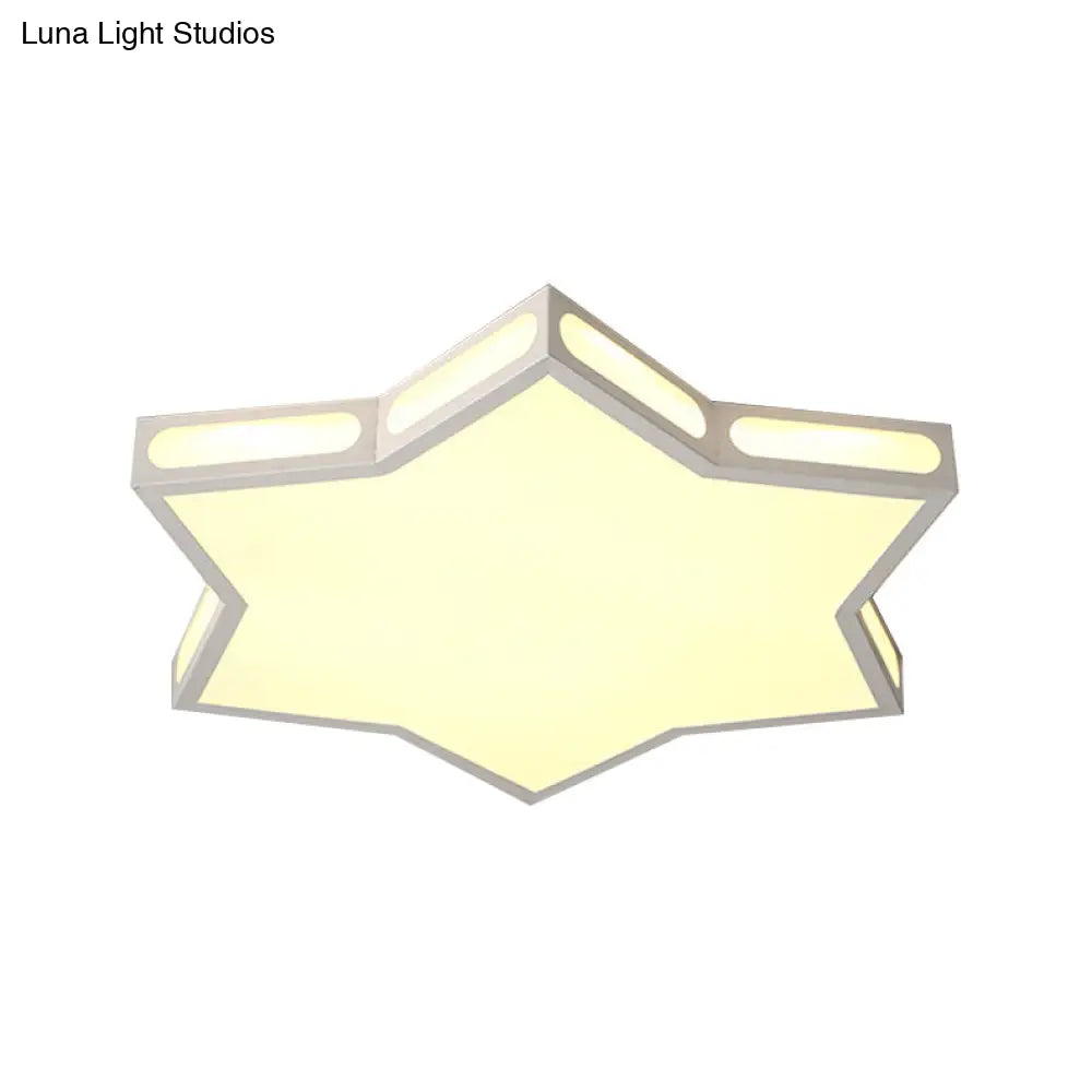 DecorBites™ DecorBites™ Modern White Hexagonal Star Flush Mount Ceiling Light for Living Room - Acrylic
