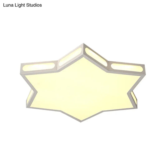 DecorBites™ DecorBites™ Modern White Hexagonal Star Flush Mount Ceiling Light for Living Room - Acrylic