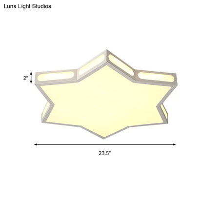 DecorBites™ DecorBites™ Modern White Hexagonal Star Flush Mount Ceiling Light for Living Room - Acrylic