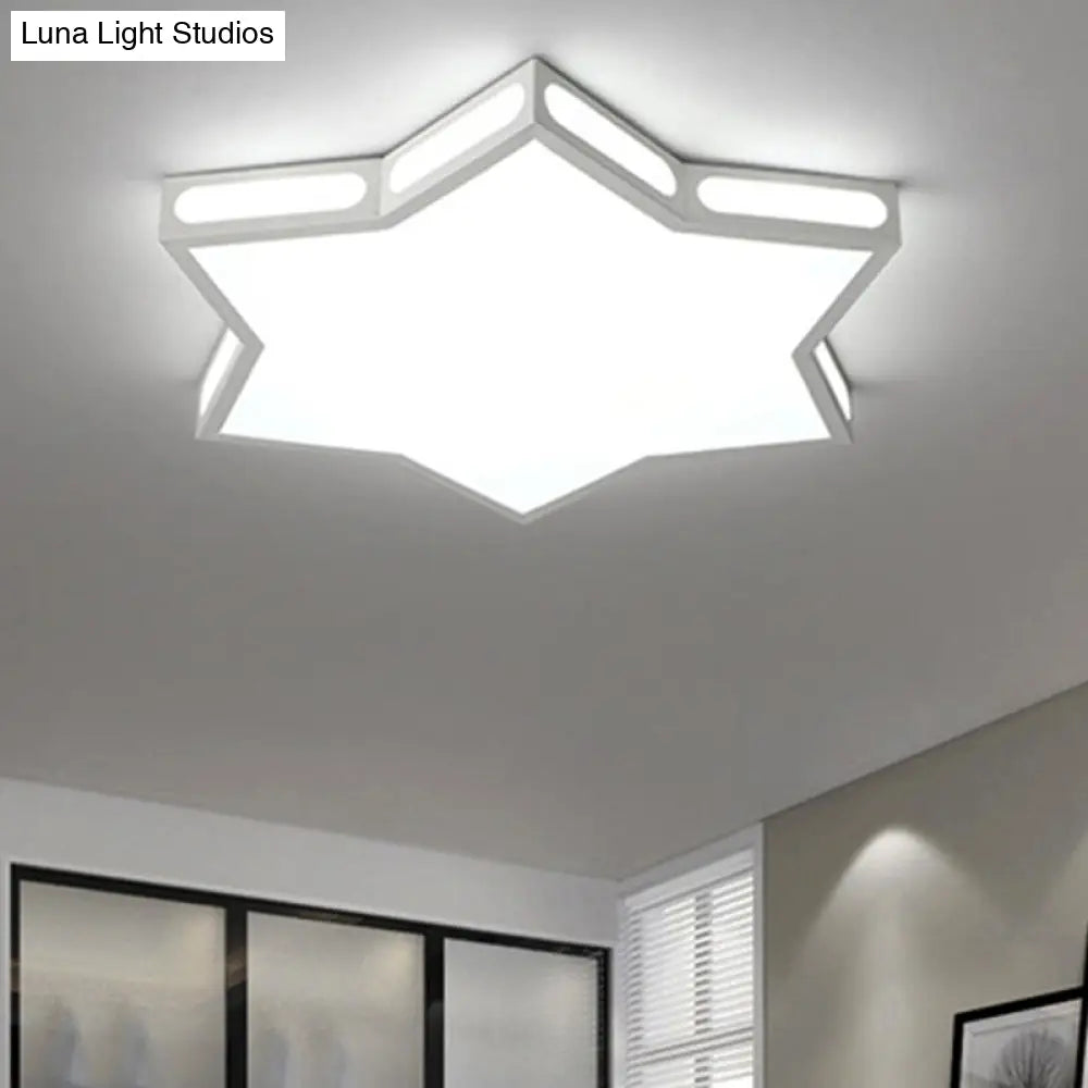DecorBites™ DecorBites™ Modern White Hexagonal Star Flush Mount Ceiling Light for Living Room - Acrylic