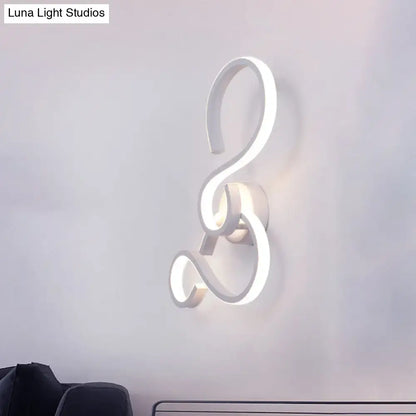 Modern white led wall sconce with sleek curved design and bulb included featuring energy efficient led light type