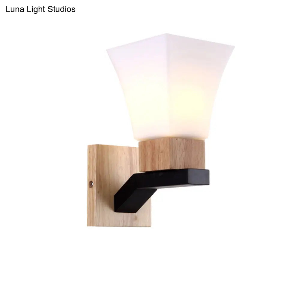 DecorBites™ DecorBites™ Modern White Inverted Bell Wall Sconce - Frosted Glass One Head Wall Lamp for Bedroom and Dining Room