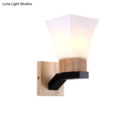 DecorBites™ DecorBites™ Modern White Inverted Bell Wall Sconce - Frosted Glass One Head Wall Lamp for Bedroom and Dining Room