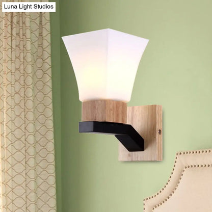 DecorBites™ DecorBites™ Modern White Inverted Bell Wall Sconce - Frosted Glass One Head Wall Lamp for Bedroom and Dining Room