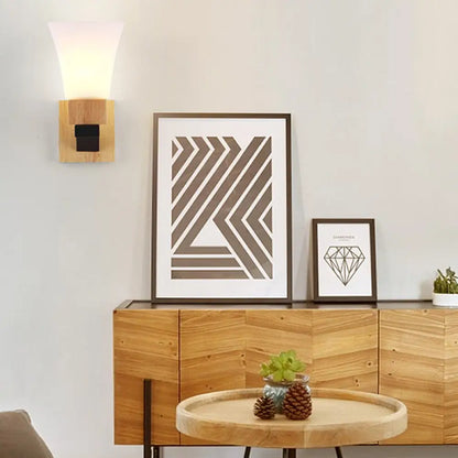 DecorBites™ DecorBites™ Modern White Inverted Bell Wall Sconce - Frosted Glass One Head Wall Lamp for Bedroom and Dining Room