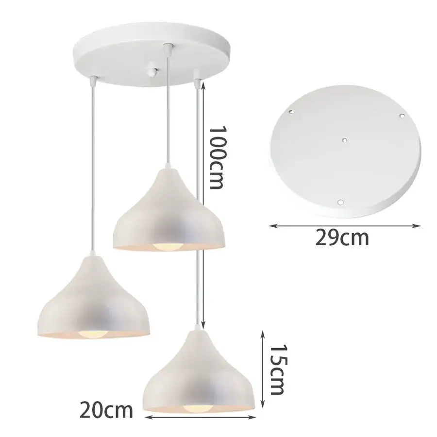 Modern white iron cage pendant lights featuring three matte conical shades ideal for kitchen and living room decorbites iron cage pendant