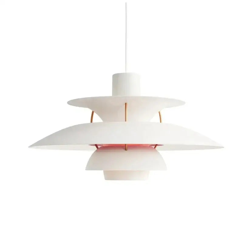 Modern white layered led pendant light with gold toned accents and soft diffused glow for kitchen decorbites colorful
