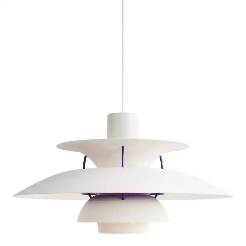 Modern white layered led pendant light with sleek design and subtle purple accents for kitchen decorbites colorful decor