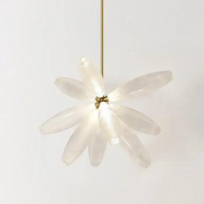 Modern white leaf elegant glass led pendant light with delicate white glass and brass fixture for dining room decorbites elegant glass
