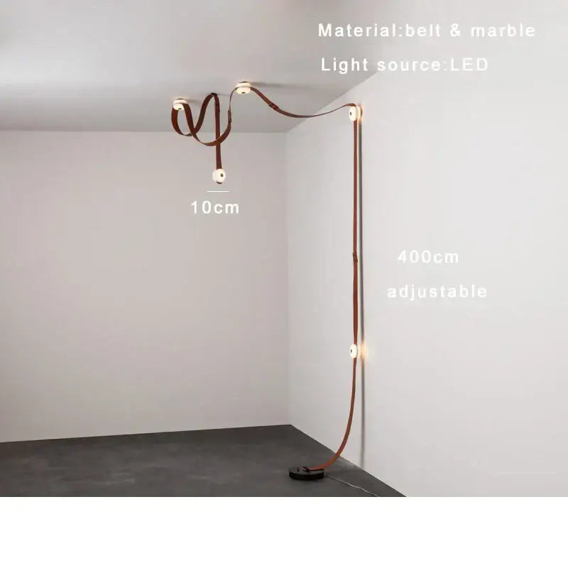 A sleek adjustable floor lamp with brown leather and marble design featuring led lights suits pendant lights decorbites designer belt