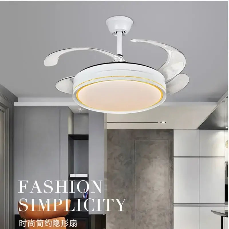 Modern white led ceiling fan with integrated lighting and sleek curved blades perfect for decorbites decor led ceiling use