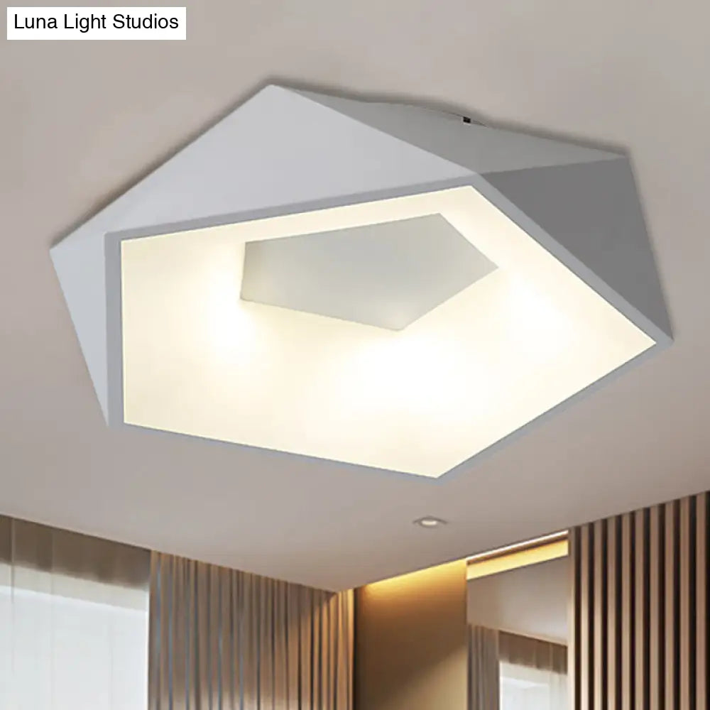 DecorBites™ DecorBites™ Modern White LED Ceiling Flush Light with Acrylic Diffuser, White/Warm Light, 18"/21.5" Wide