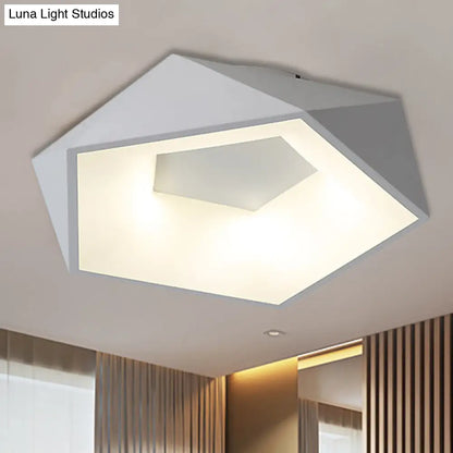 DecorBites™ DecorBites™ Modern White LED Ceiling Flush Light with Acrylic Diffuser, White/Warm Light, 18"/21.5" Wide