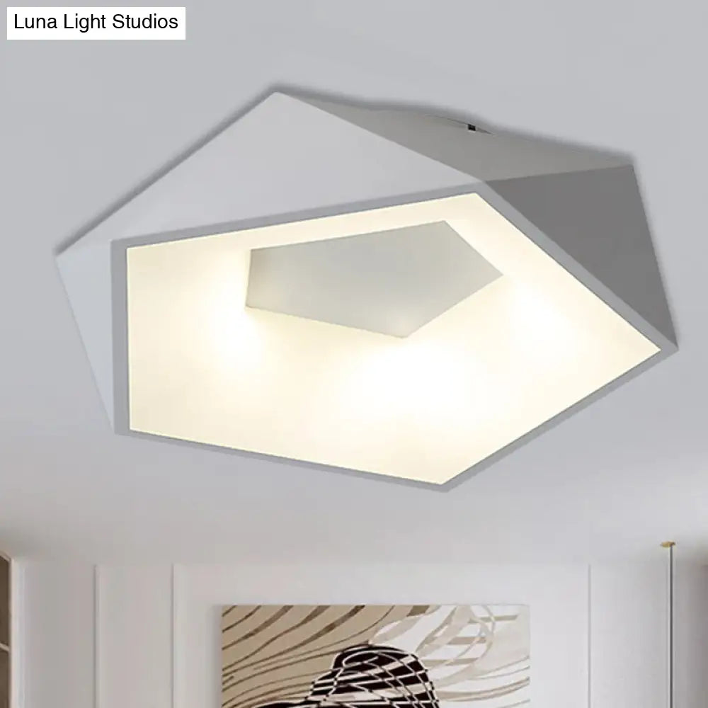 DecorBites™ DecorBites™ Modern White LED Ceiling Flush Light with Acrylic Diffuser, White/Warm Light, 18"/21.5" Wide
