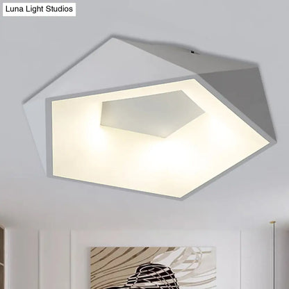 DecorBites™ DecorBites™ Modern White LED Ceiling Flush Light with Acrylic Diffuser, White/Warm Light, 18"/21.5" Wide