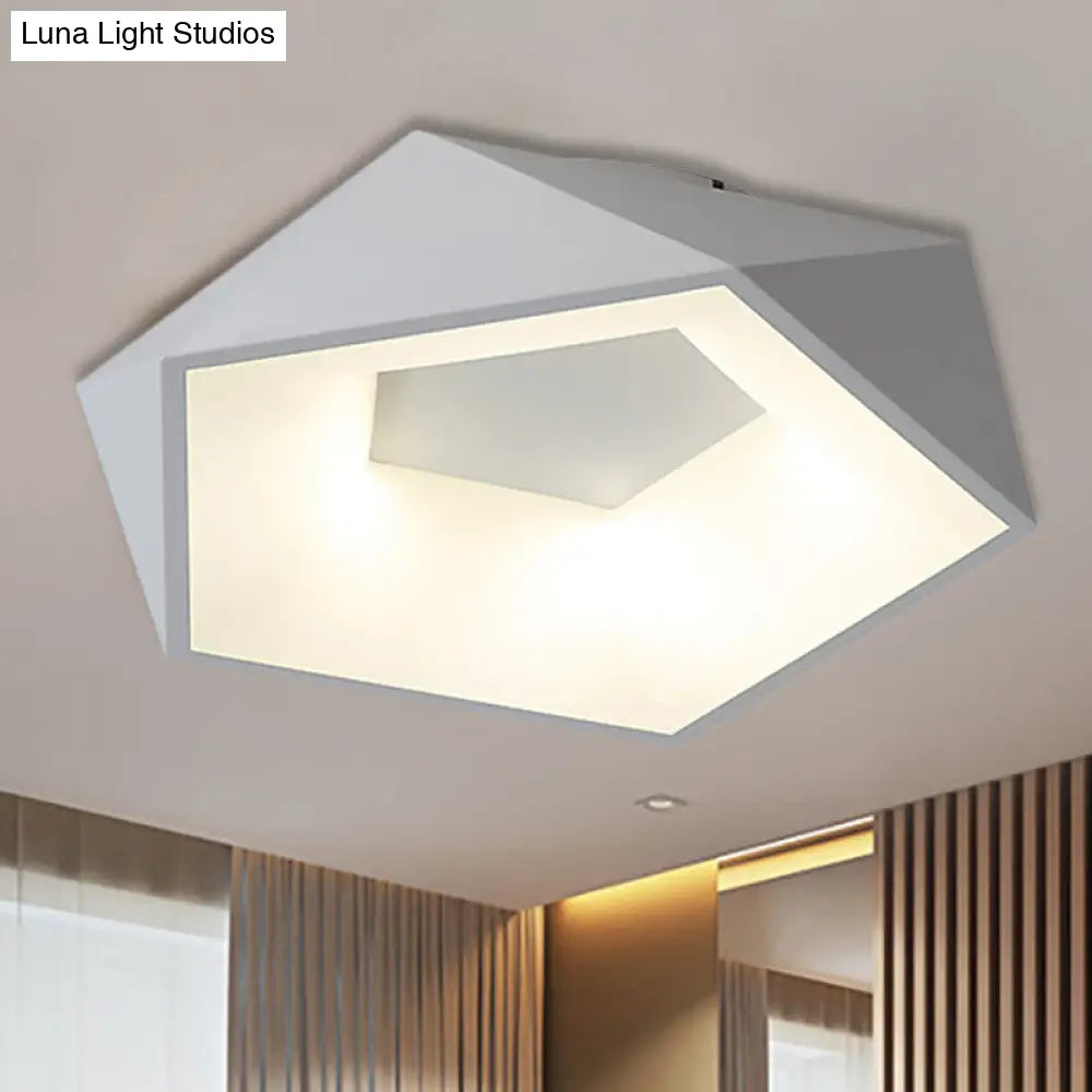 DecorBites™ DecorBites™ Modern White LED Ceiling Flush Light with Acrylic Diffuser, White/Warm Light, 18"/21.5" Wide