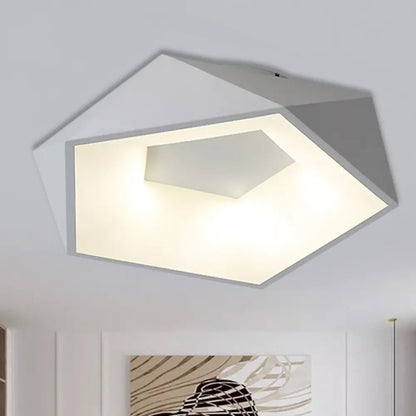 DecorBites™ DecorBites™ Modern White LED Ceiling Flush Light with Acrylic Diffuser, White/Warm Light, 18"/21.5" Wide