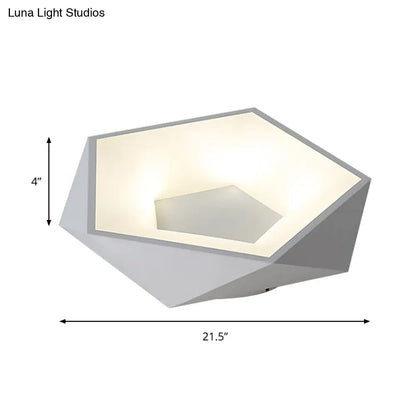 DecorBites™ DecorBites™ Modern White LED Ceiling Flush Light with Acrylic Diffuser, White/Warm Light, 18"/21.5" Wide
