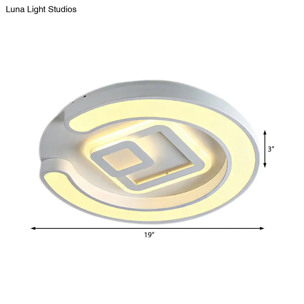 DecorBites™ DecorBites™ Modern White LED Ceiling Lamp for Bedroom Study Room with Acrylic Round Fixture