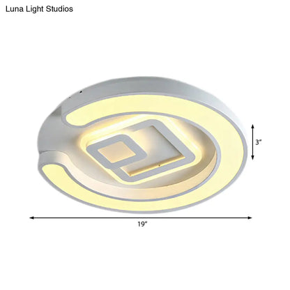 DecorBites™ DecorBites™ Modern White LED Ceiling Lamp for Bedroom Study Room with Acrylic Round Fixture