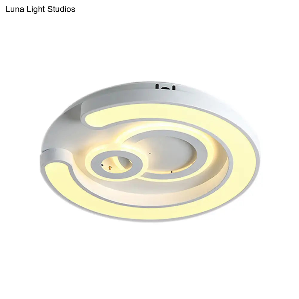 DecorBites™ DecorBites™ Modern White LED Ceiling Lamp for Bedroom Study Room with Acrylic Round Fixture