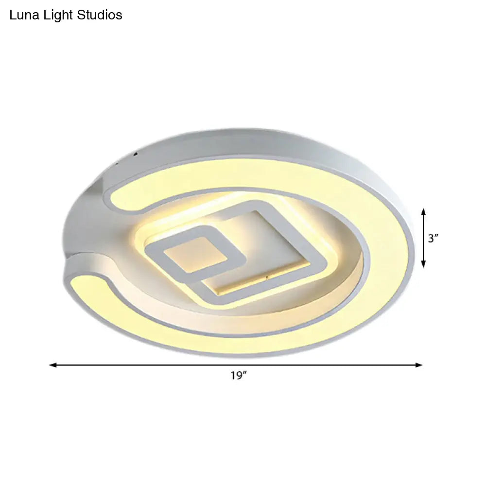 DecorBites™ DecorBites™ Modern White LED Ceiling Lamp for Bedroom Study Room with Acrylic Round Fixture