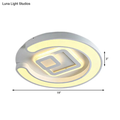 DecorBites™ DecorBites™ Modern White LED Ceiling Lamp for Bedroom Study Room with Acrylic Round Fixture
