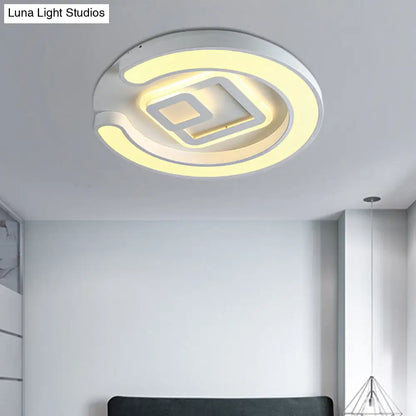 DecorBites™ DecorBites™ Modern White LED Ceiling Lamp for Bedroom Study Room with Acrylic Round Fixture
