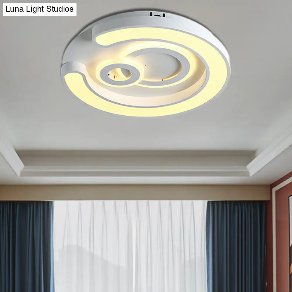 DecorBites™ DecorBites™ Modern White LED Ceiling Lamp for Bedroom Study Room with Acrylic Round Fixture