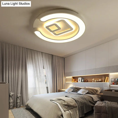 DecorBites™ DecorBites™ Modern White LED Ceiling Lamp for Bedroom Study Room with Acrylic Round Fixture