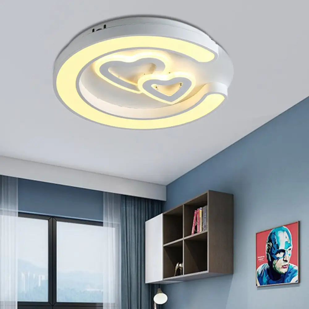 DecorBites™ DecorBites™ Modern White LED Ceiling Lamp for Bedroom Study Room with Acrylic Round Fixture