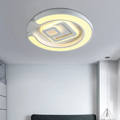 DecorBites™ DecorBites™ Modern White LED Ceiling Lamp for Bedroom Study Room with Acrylic Round Fixture