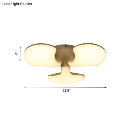 DecorBites™ DecorBites™ Modern White LED Ceiling Mounted Fixture with 3/5 Heads, Shell Acrylic Shade - 23.5"/27.5" Wide